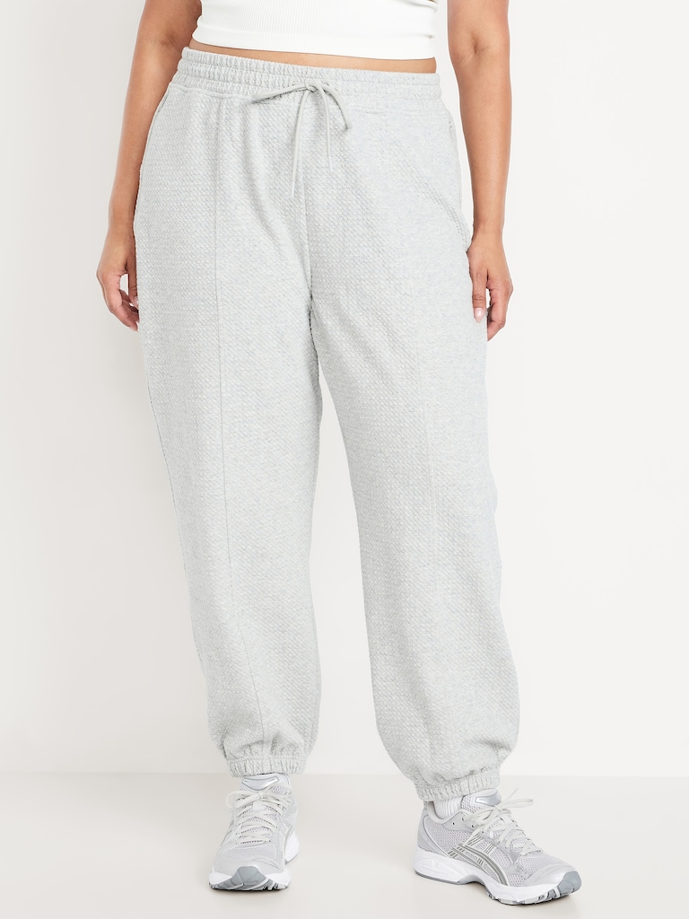High-Waisted Dynamic Fleece Textured Sweatpants