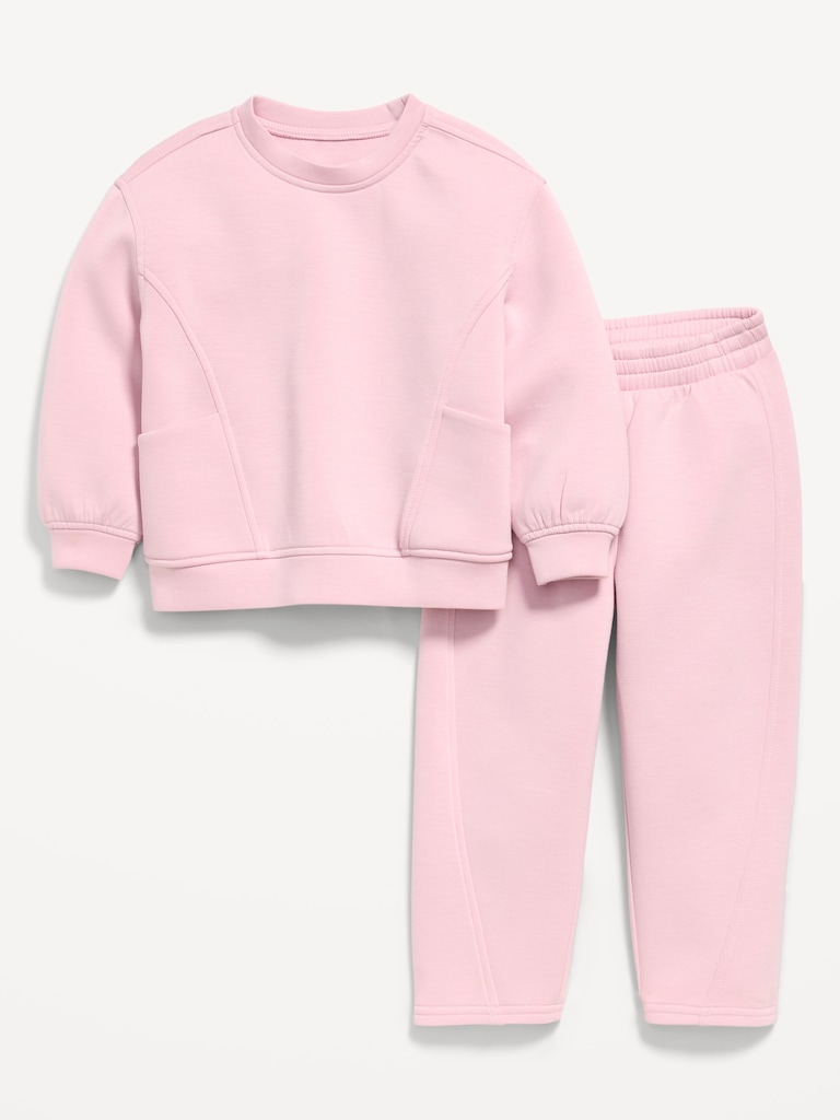 Bounce Fleece Crew-Neck and Sweatpants Set for Toddler Girls