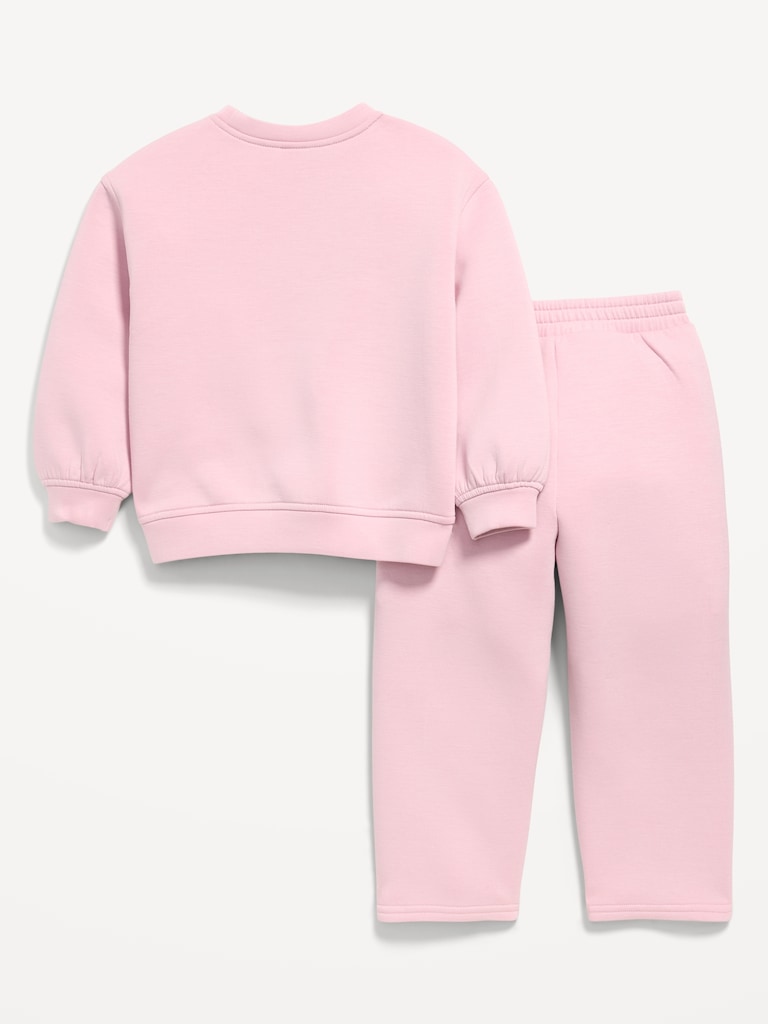 Bounce Fleece Crew-Neck and Sweatpants Set for Toddler Girls