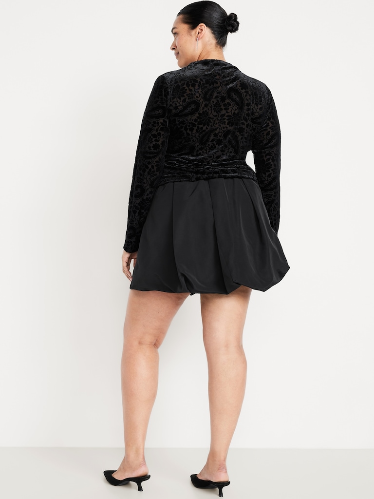 Taffeta Bubble Mini Skirt