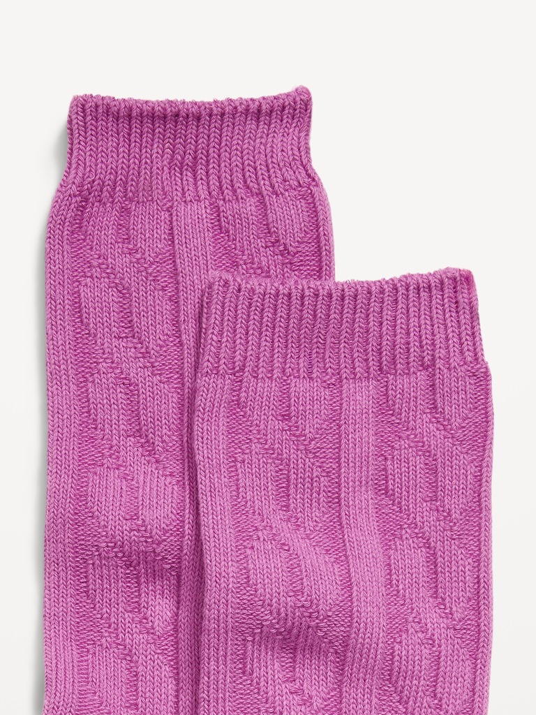 Cable Knit Crew Socks for Women