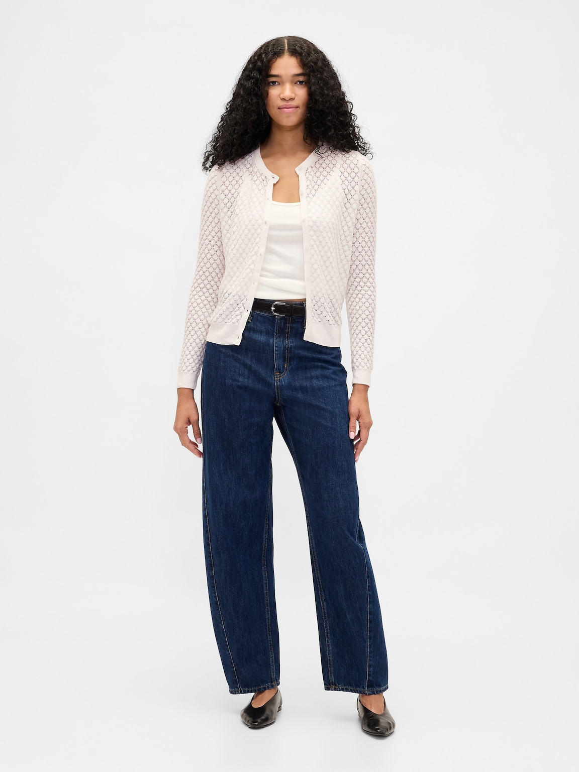 CashSoft Stretch Pointelle Cardigan