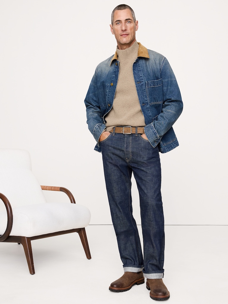 Italian Merino-Blend Mock-Neck Sweater