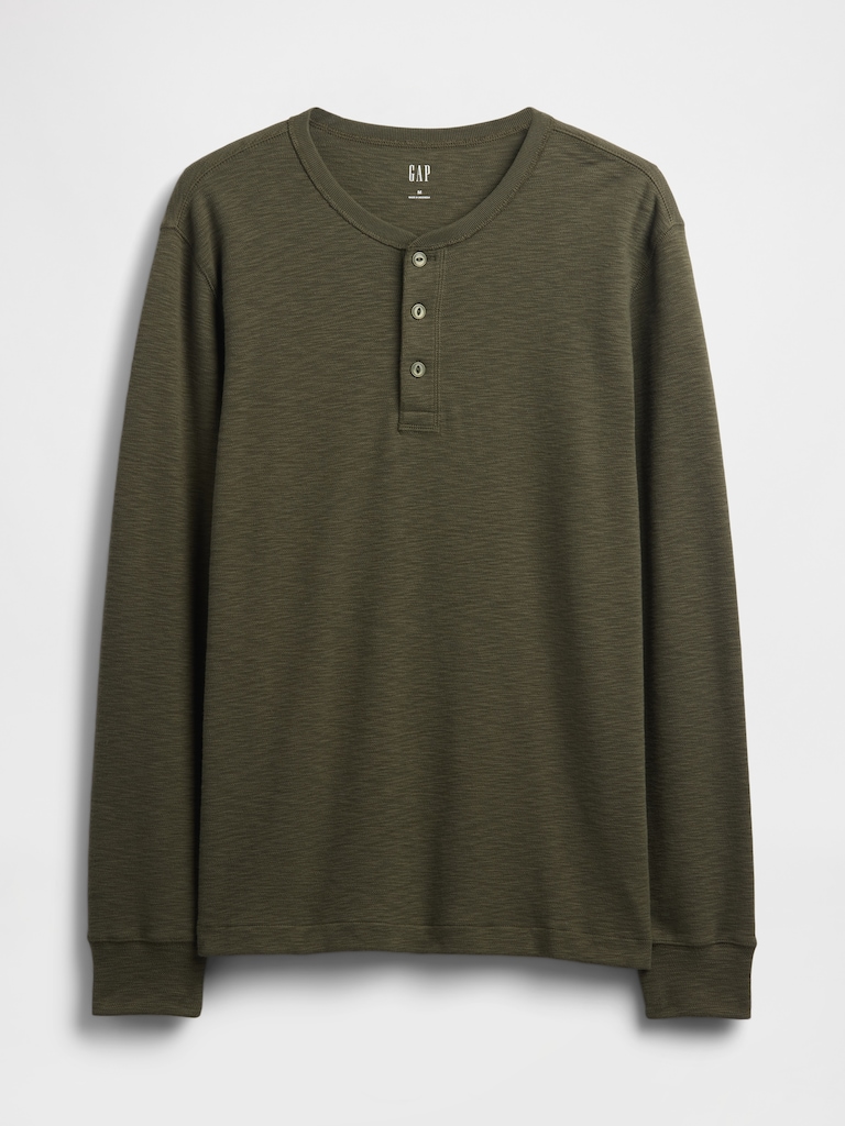 Double-Knit Henley T-Shirt