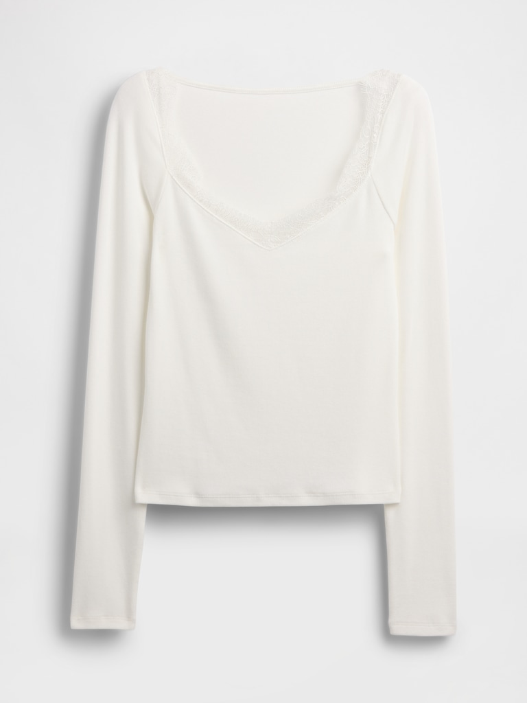 Modern Lace-Trim Top