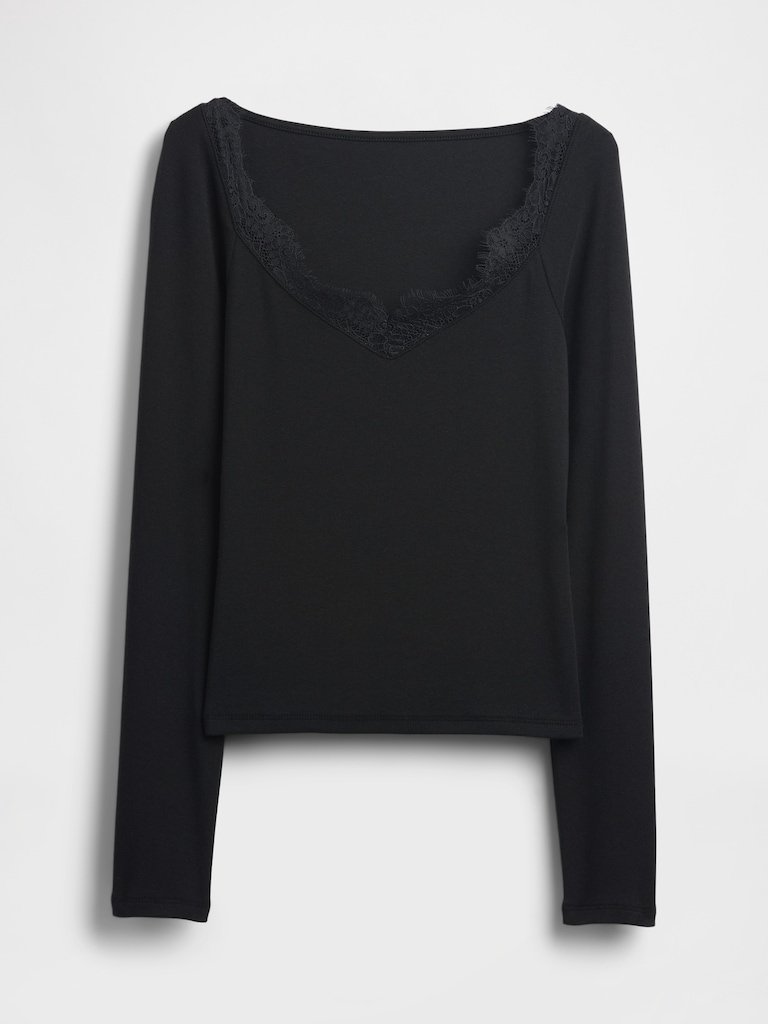 Modern Lace-Trim Top
