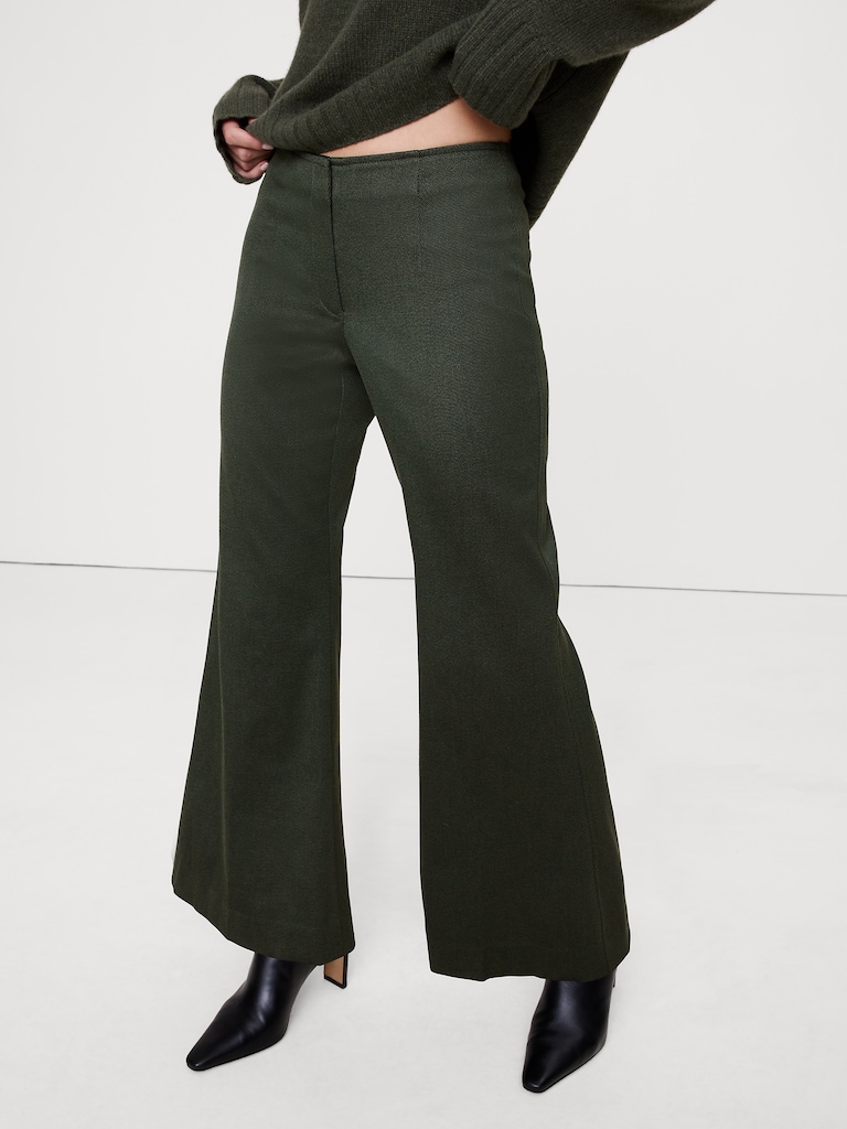Mid-Rise Flare Italian Twill Pant