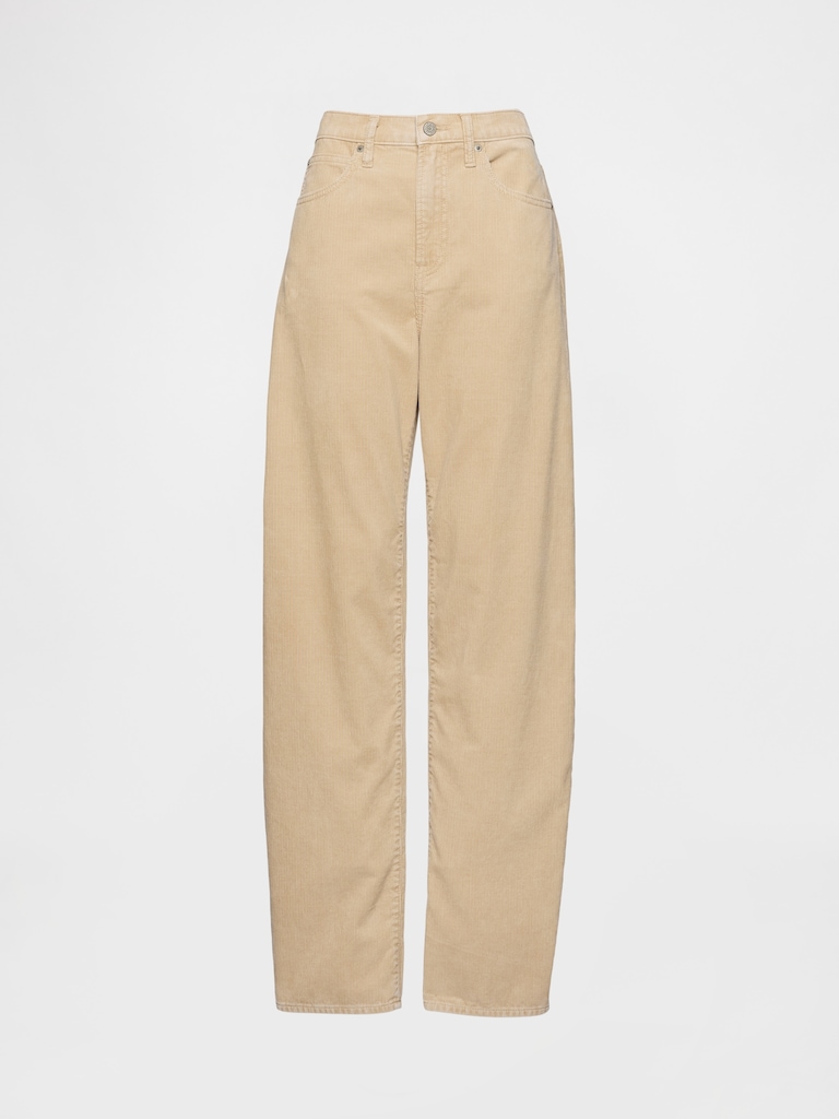 High Rise Corduroy Barrel Pants