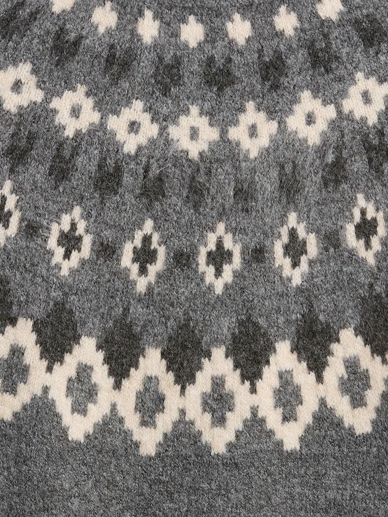 Relaxed Fair Isle Mockneck Sweater