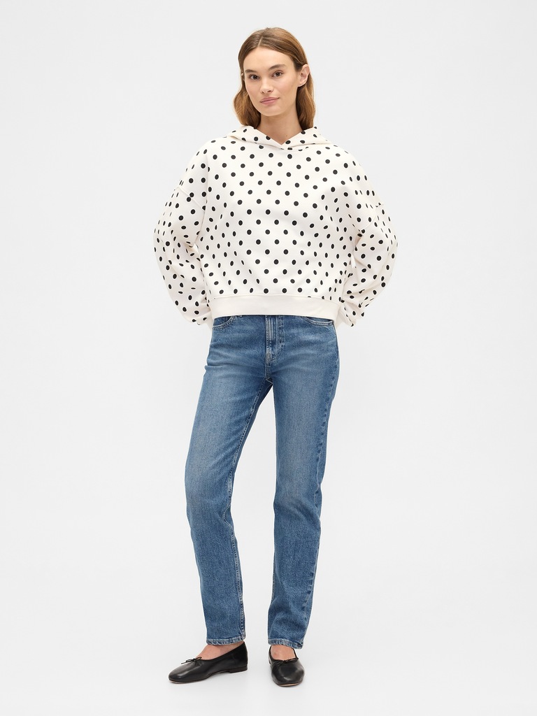 Relaxed Gap Mini-Logo Cropped Hoodie