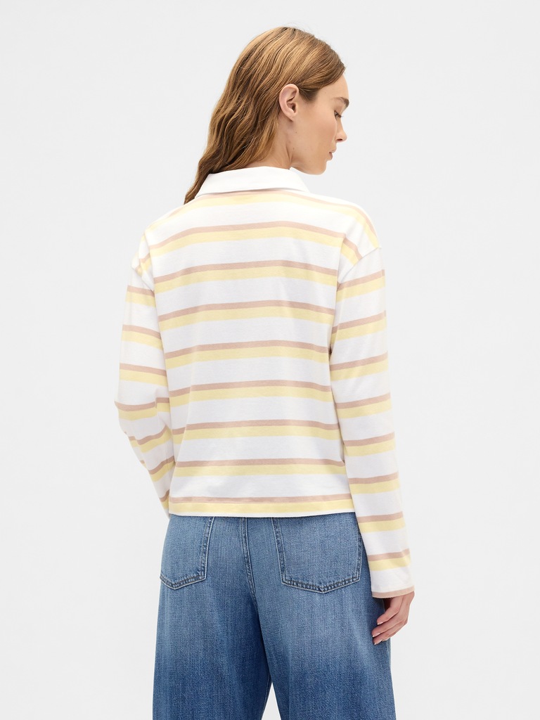 Oversized Stripe Rugby Polo Shirt