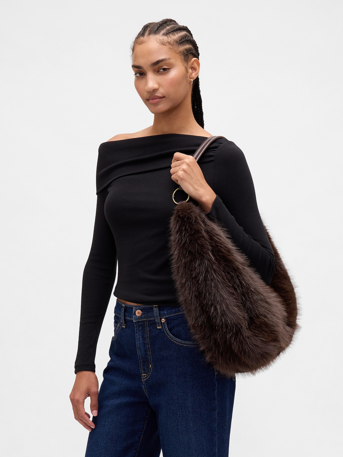 Faux Fur Slouchy Bag