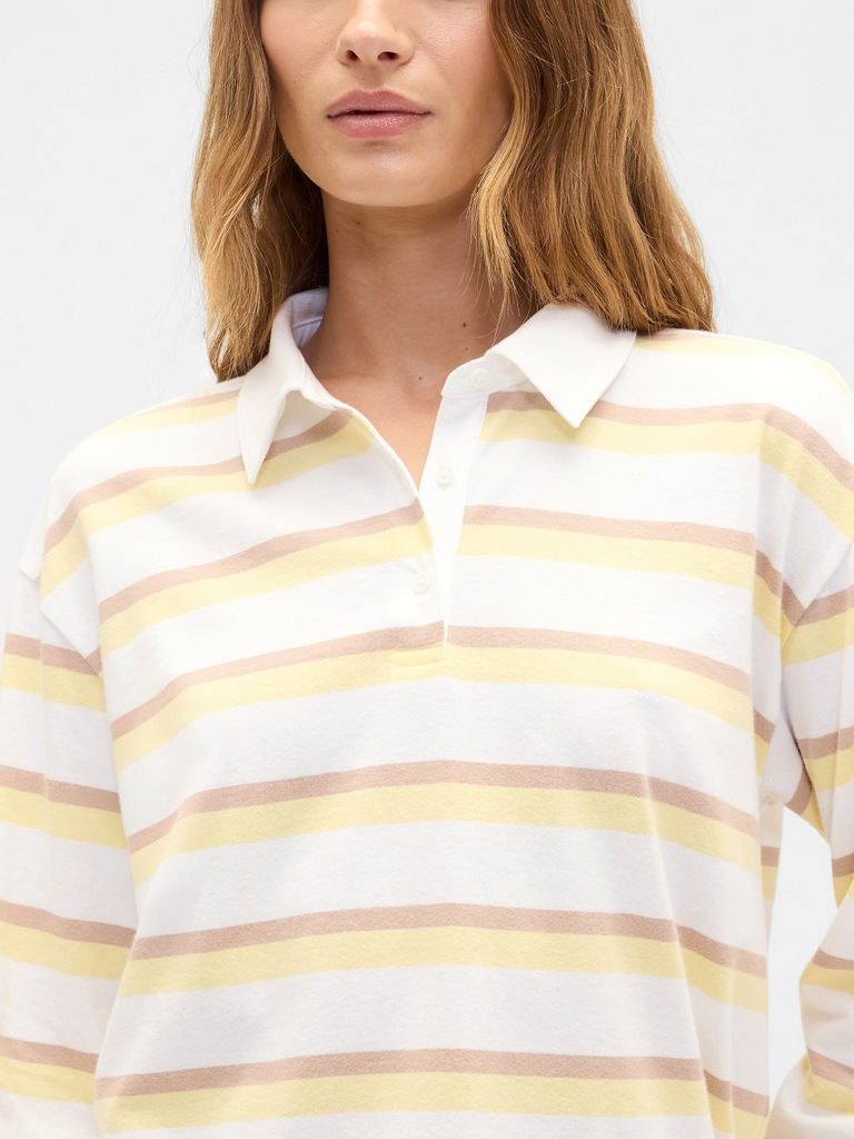Oversized Stripe Rugby Polo Shirt