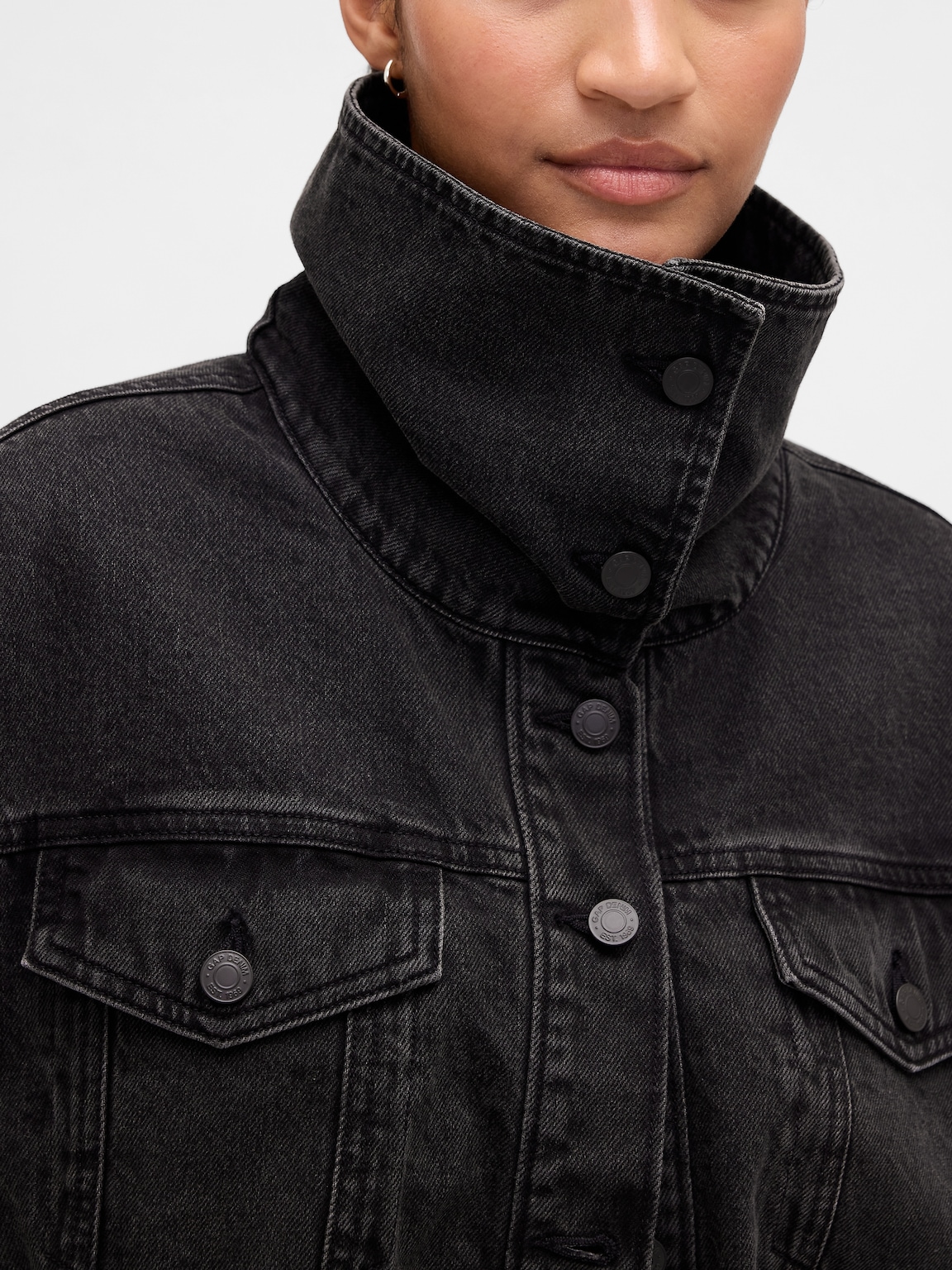 Denim Oversized Cocoon Jacket