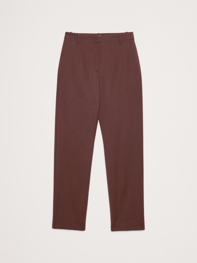 High-Rise Slim Italian Wool Ankle Pant