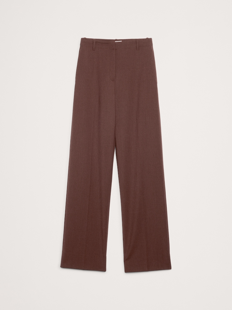 High-Rise Modern Straight Italian Wool Pant