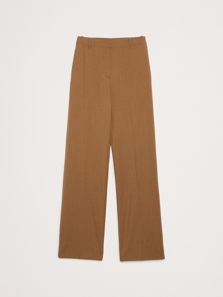 High-Rise Modern Straight Italian Wool Pant