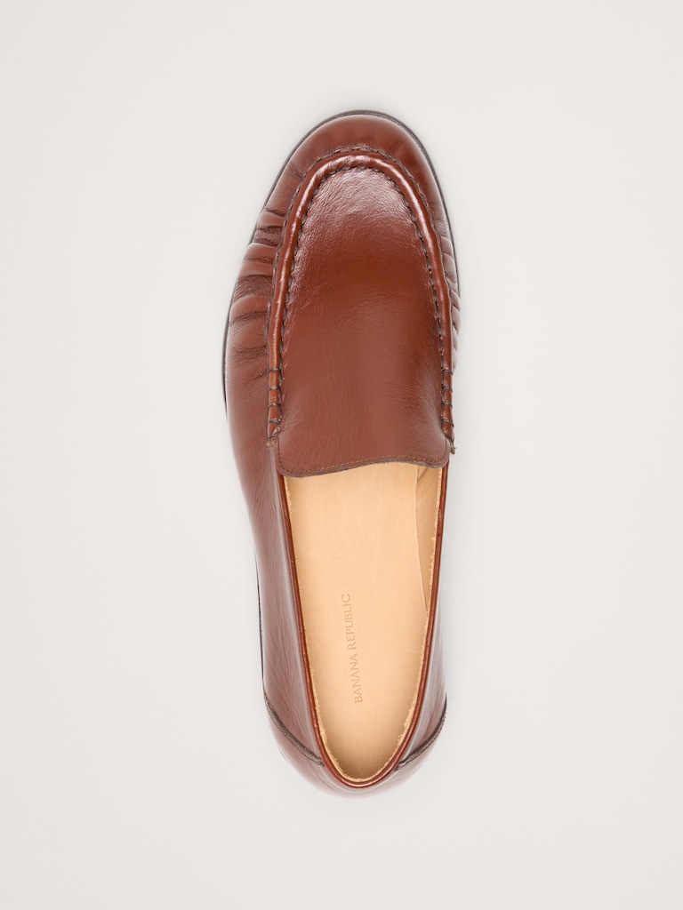 Leather Moc-Toe Loafer
