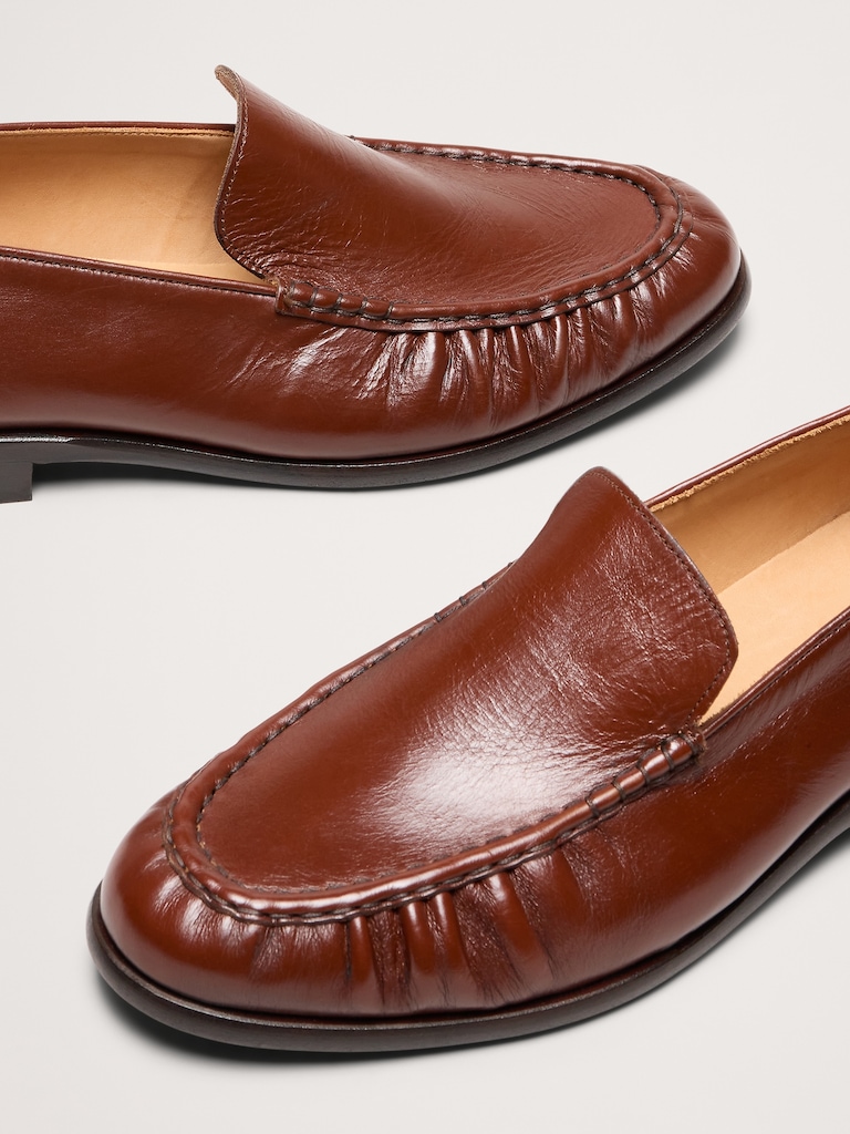 Leather Moc-Toe Loafer