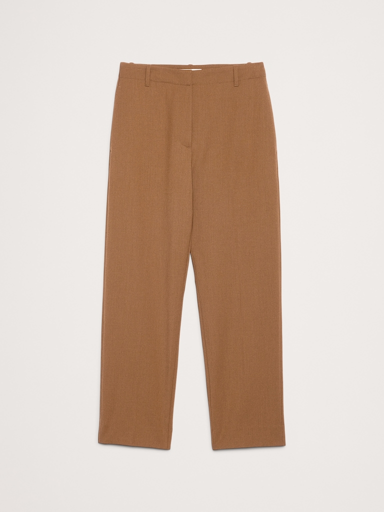 High-Rise Slim Italian Wool Ankle Pant