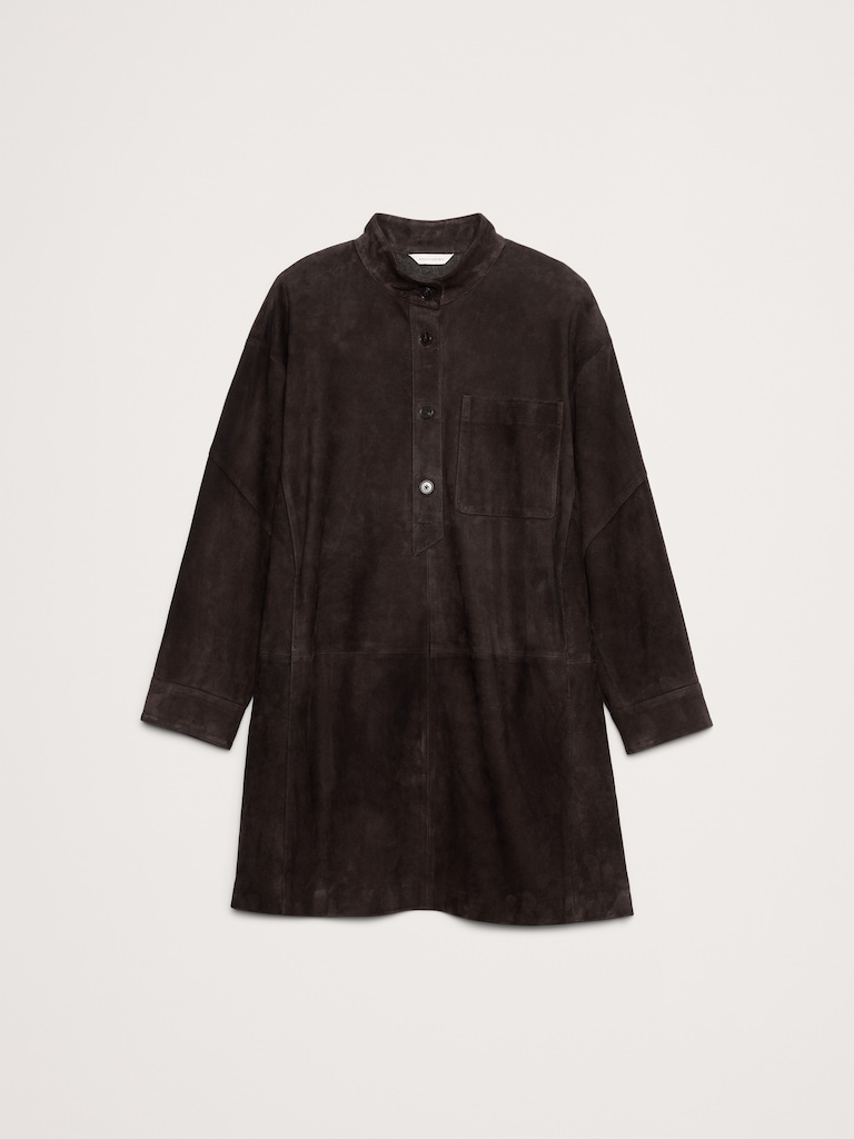Suede Popover Shift Dress