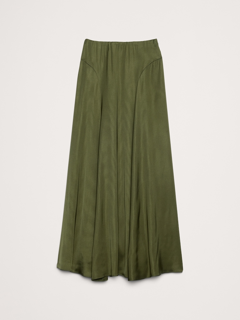 Stretch-Satin Maxi Skirt