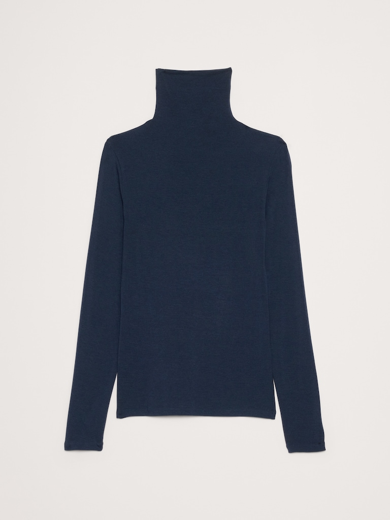 Luxe Wool-Blend Turtleneck T-Shirt