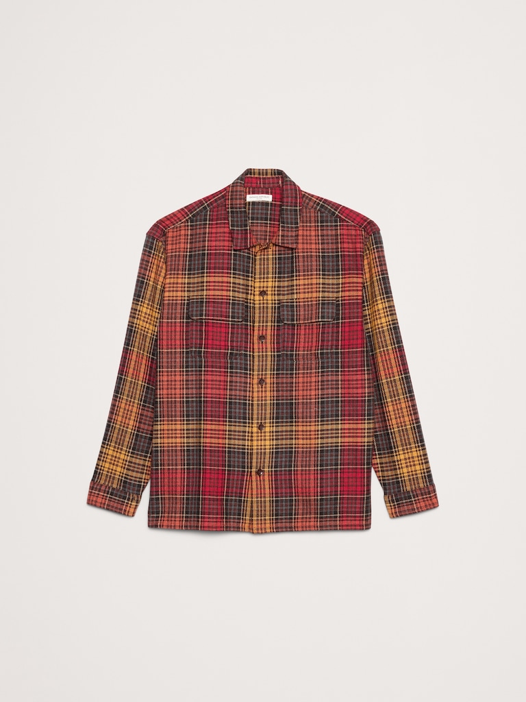 Relaxed-Fit Plaid Cotton Overshirt