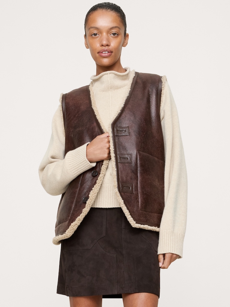 Reversible Shearling  Vest