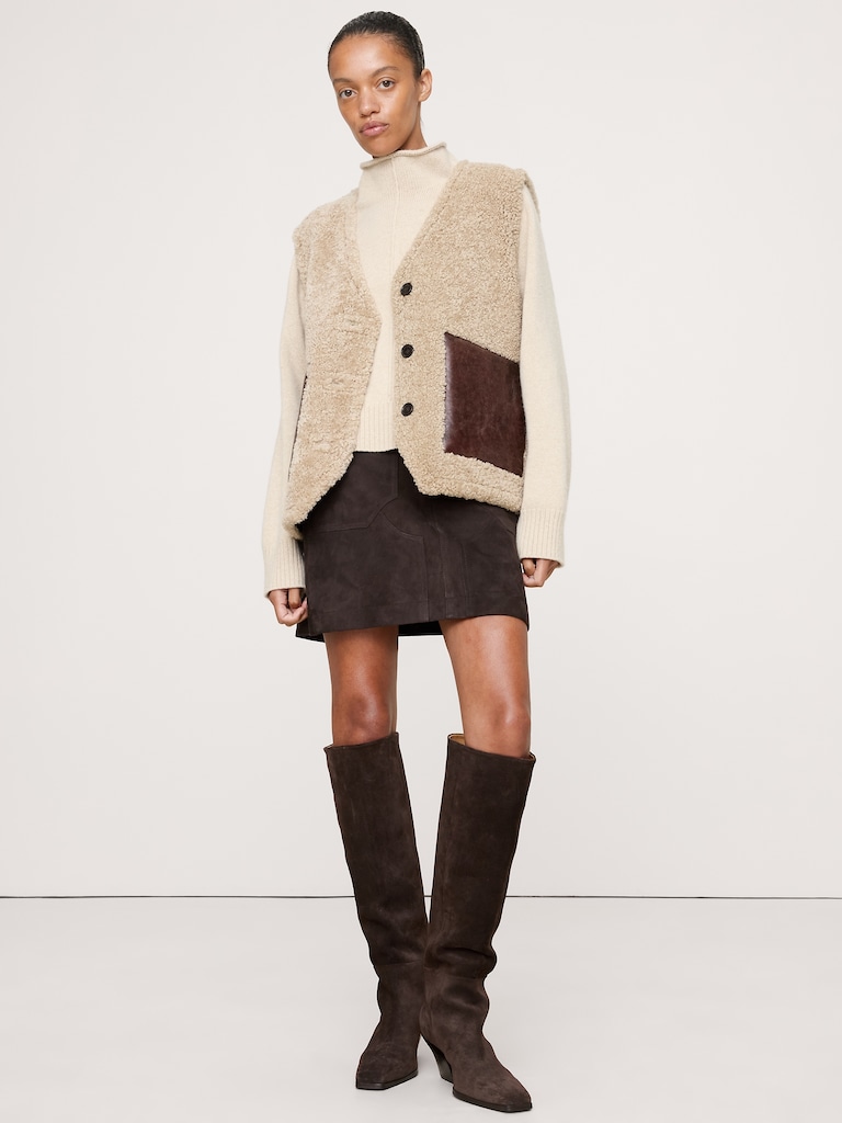 Reversible Shearling  Vest