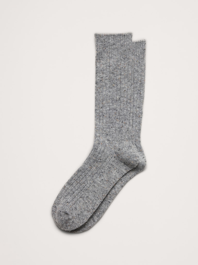 Donegal Ribbed Sock with Wool