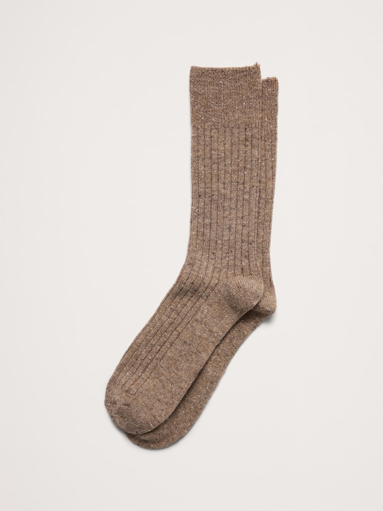 Donegal Ribbed Sock with Wool