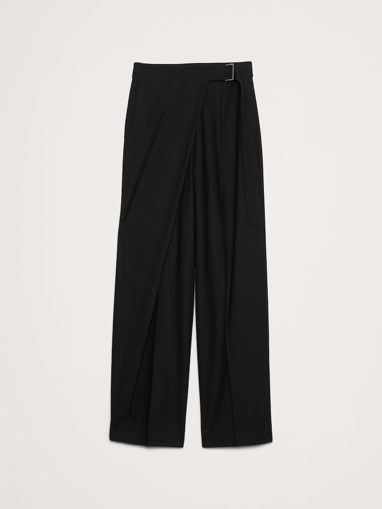 High-Rise Straight Crossover Flannel Pant