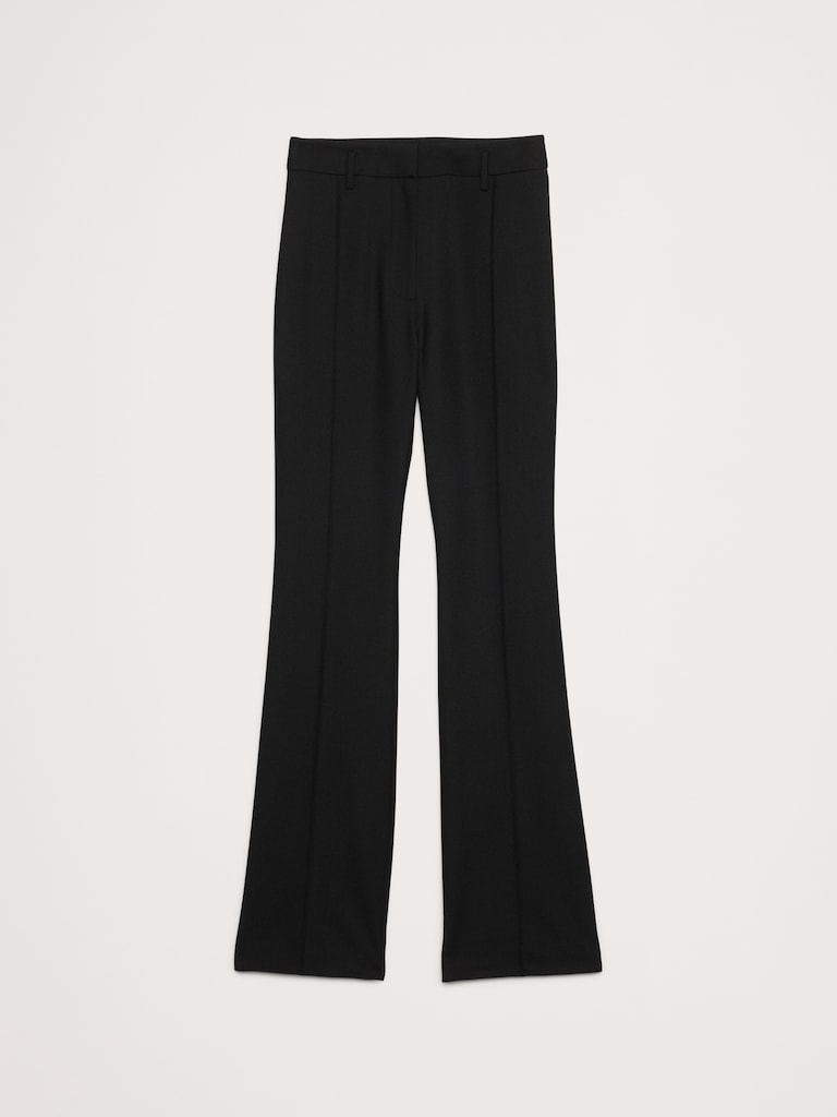 High-Rise Skinny Flare Stretch Wool-Blend Pant