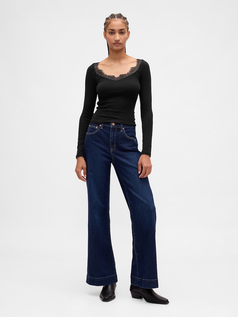 Modern Lace-Trim Top