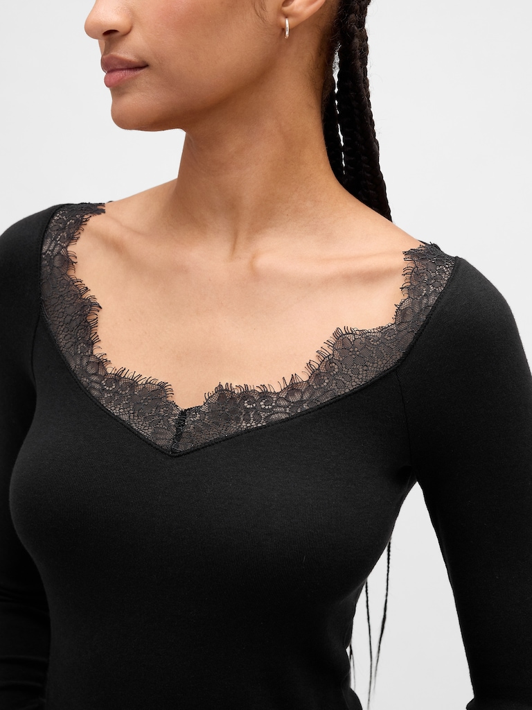 Modern Lace-Trim Top