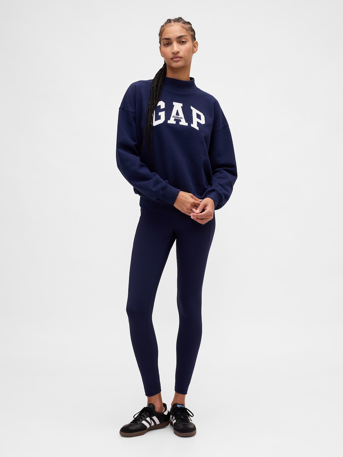 Heavyweight French Terry Oversized Mockneck Logo Sweatshirt