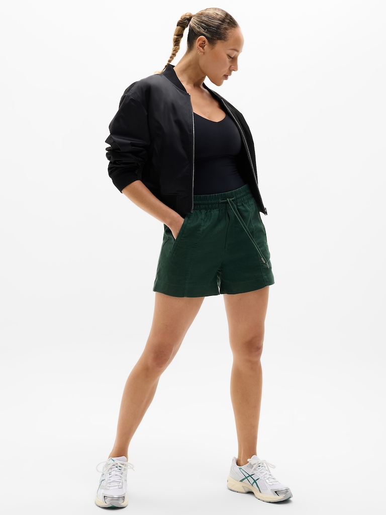 Retreat Linen Mid Rise 4" Short