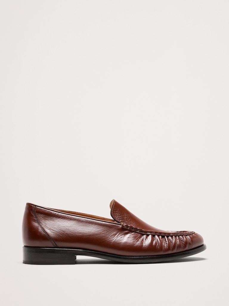 Leather Moc-Toe Loafer