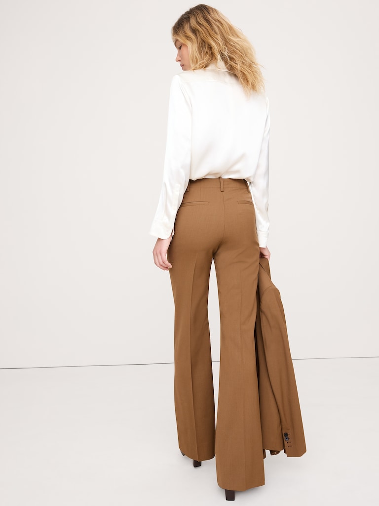 High-Rise Flare Italian Wool Pant