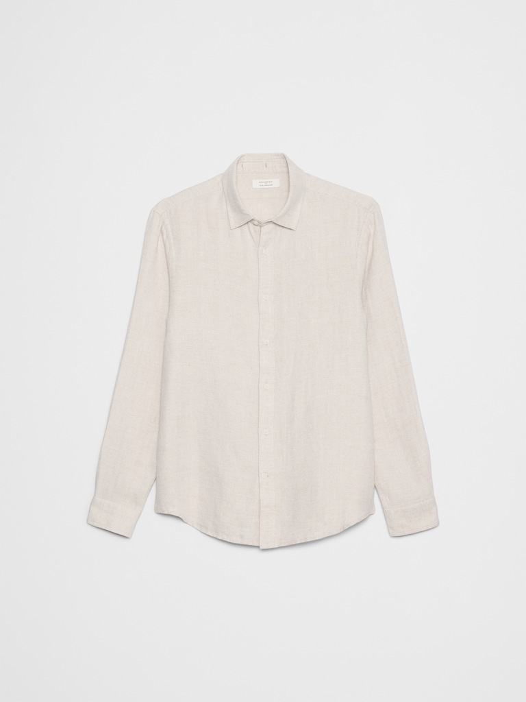 Slim-Fit Linen-Blend Shirt