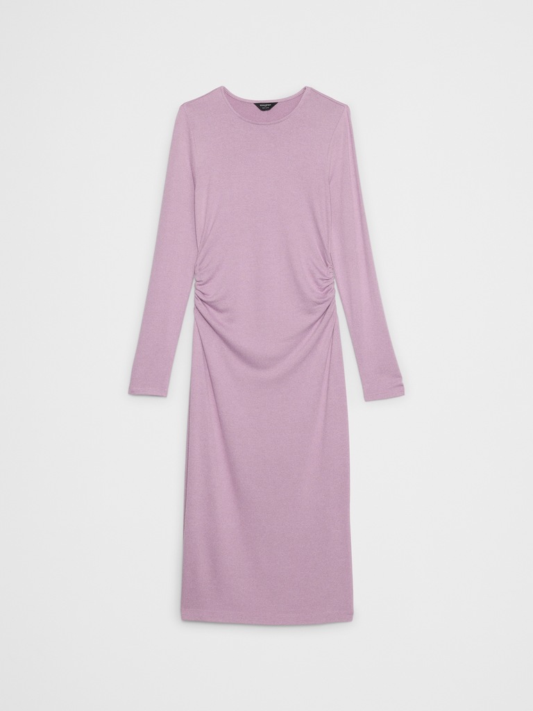 Soft Luxe Shirred-Side Midi Dress