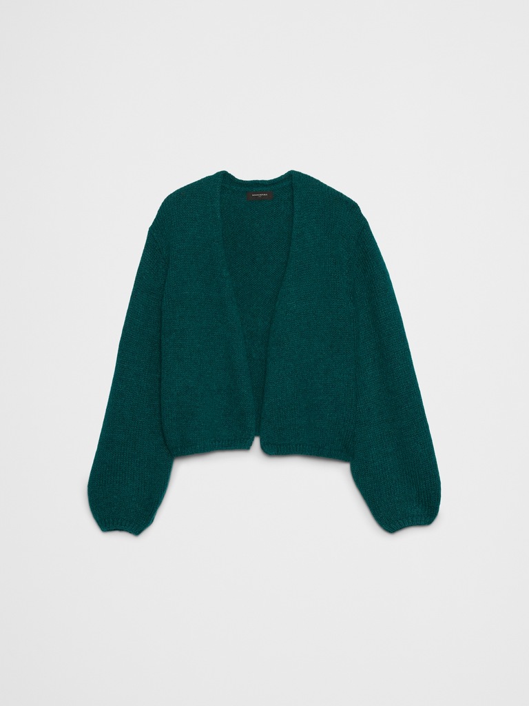 Brushed Cozy Open-Front Cardigan Sweater