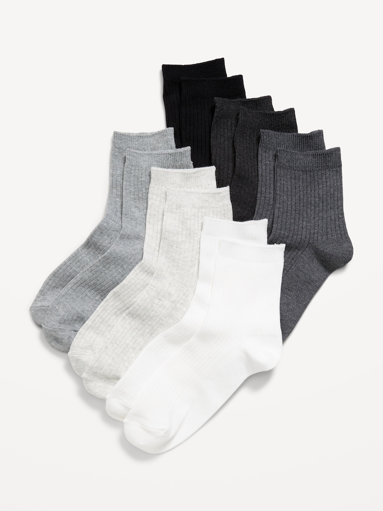 Novelty Quarter Crew Socks 6-Pack for Women