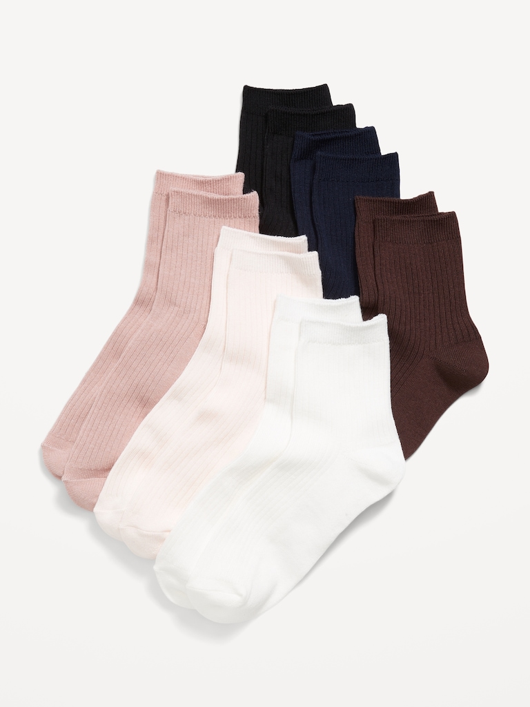 Novelty Quarter Crew Socks 6-Pack for Women