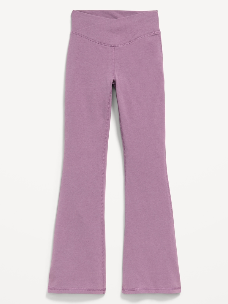High-Waisted PowerChill Crossover Flared Leggings for Girls