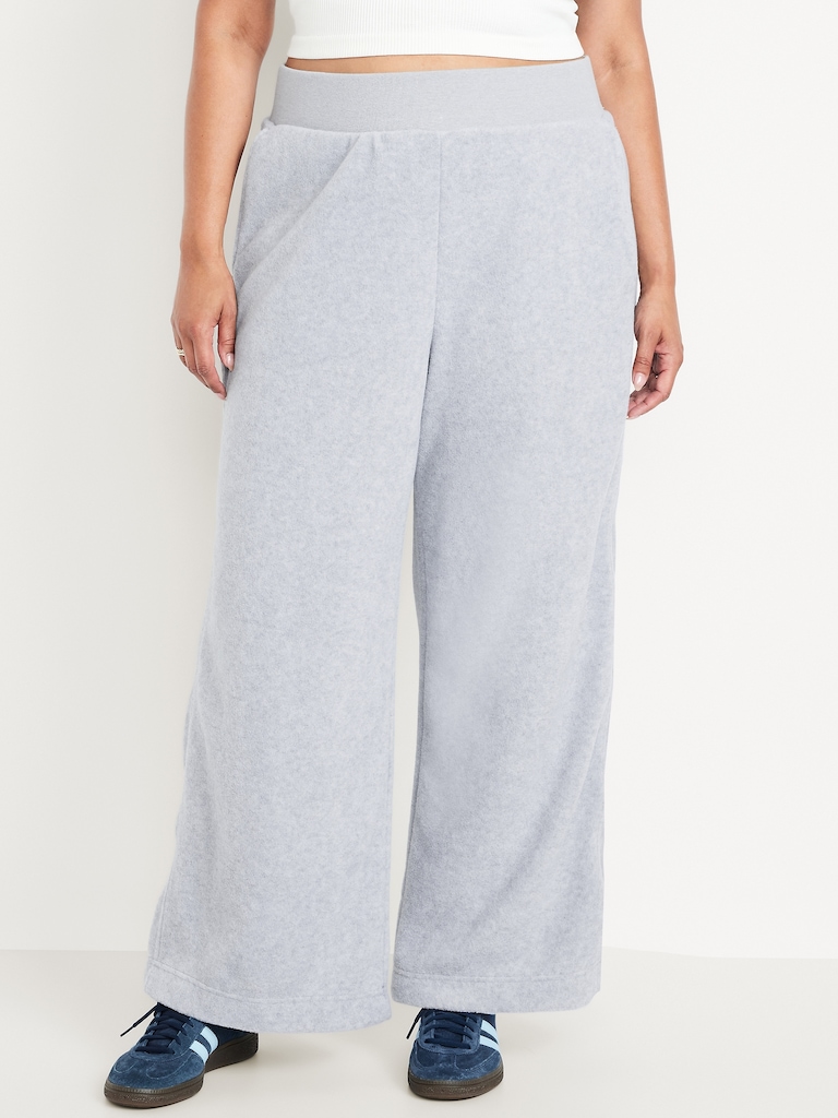 Extra High-Waisted Microfleece Wide-Leg Sweatpants