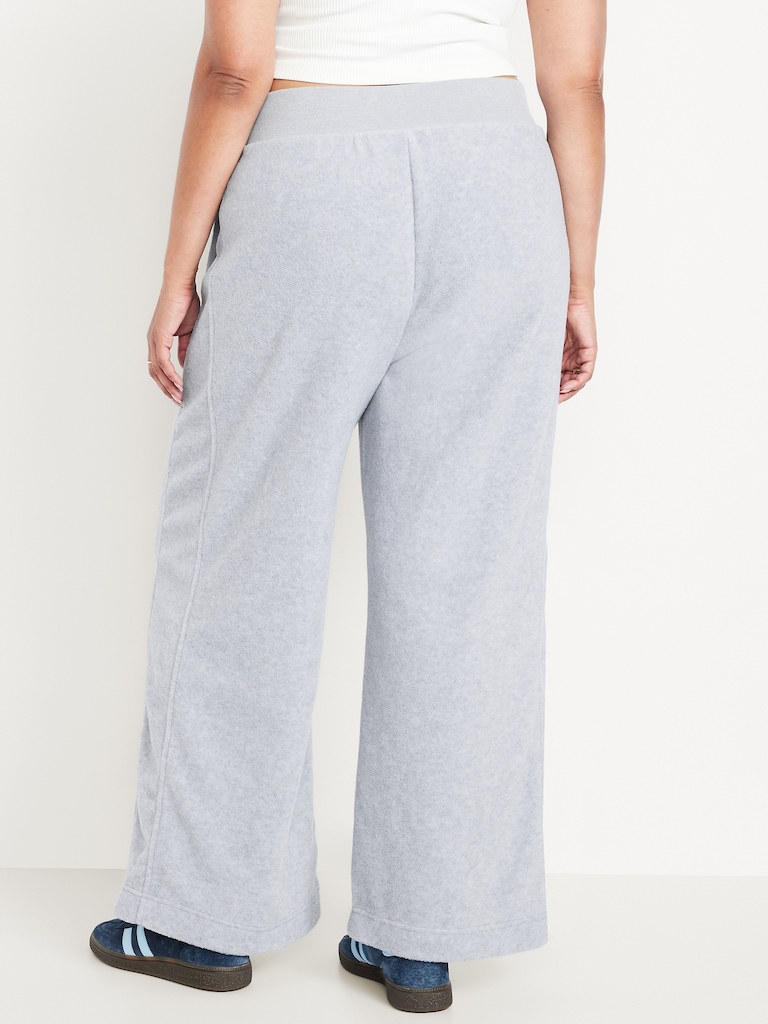 Extra High-Waisted Microfleece Wide-Leg Sweatpants