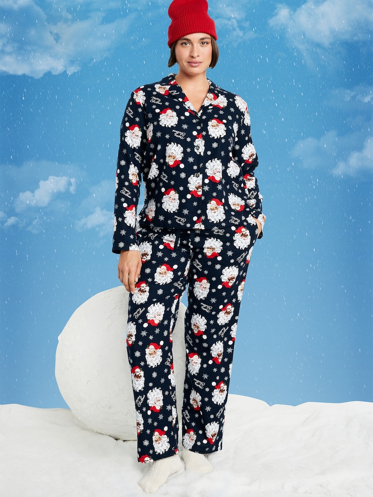 Printed Flannel Pajama Pant Set for Women
