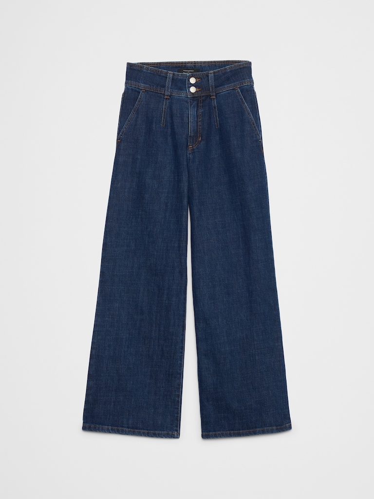 Wide-Leg High-Rise Darted Trouser Jean